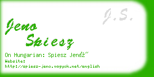 jeno spiesz business card